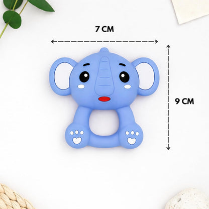 Silicone Cartoon Teether - Elephant  (Blue)