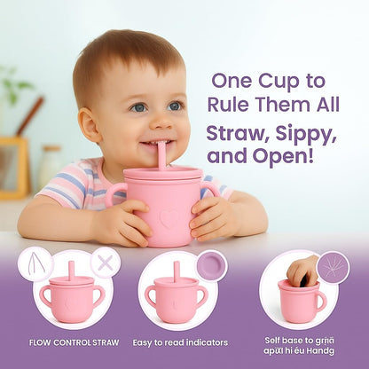 6 pcs Silicone Feeding Sets - Pink Elephant