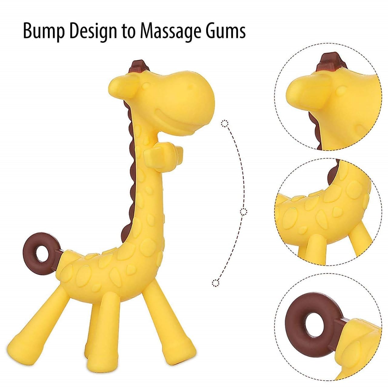 Silicone Giraffe Teether - (Yellow)