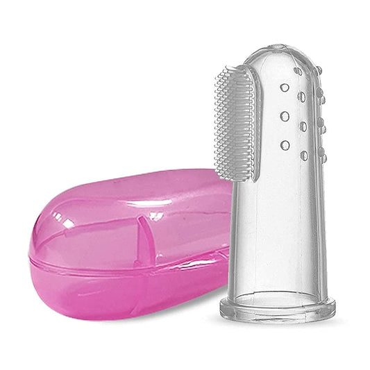 Finger ToothBrush With Case - Pink