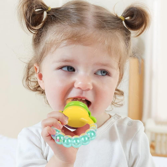 Silicone Fruit Nibbler - Yellow Bubble Handle