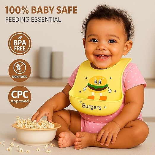 Silicone Feeding Bib - Burger Buddy