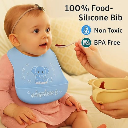 Silicone Feeding Bib - Elephant Buddy