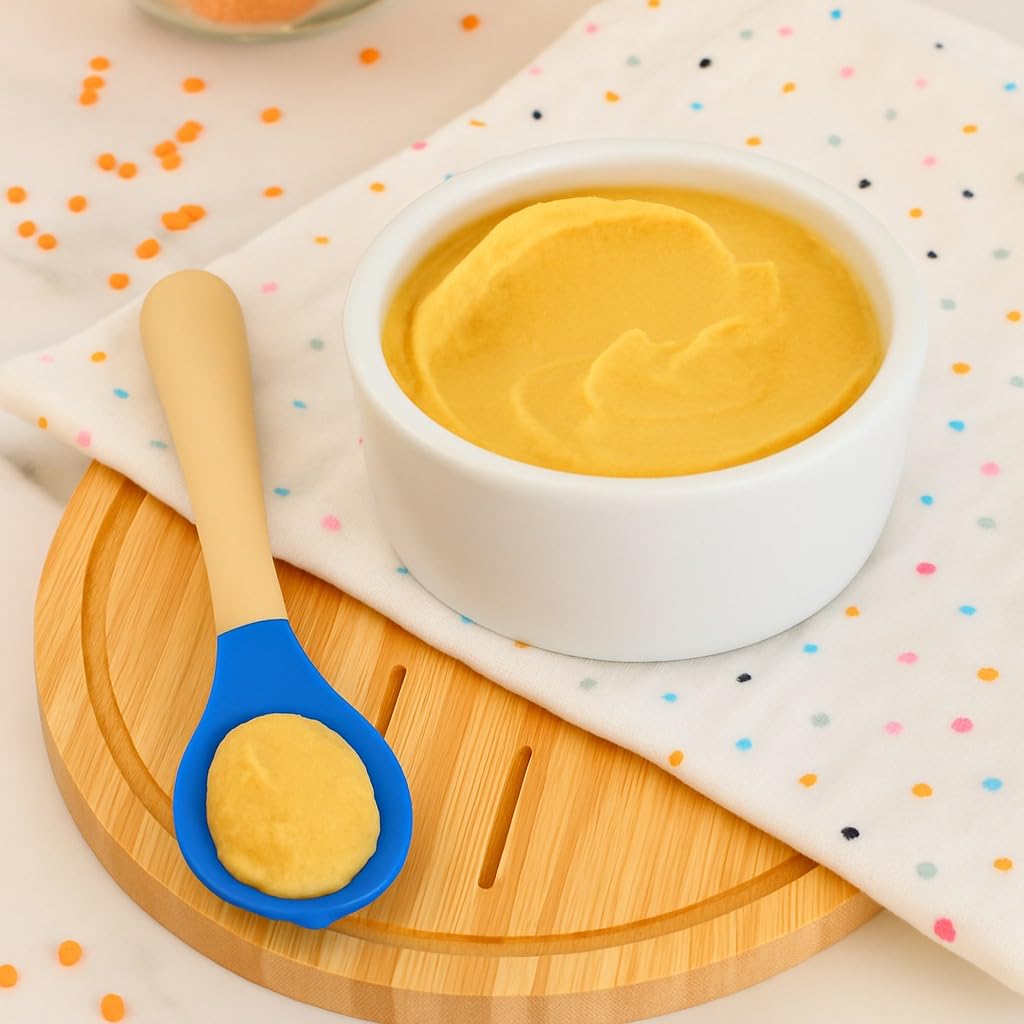 Baby Silicone Feeding Spoon With Silicone Handle - Set of 3 Mix Colour