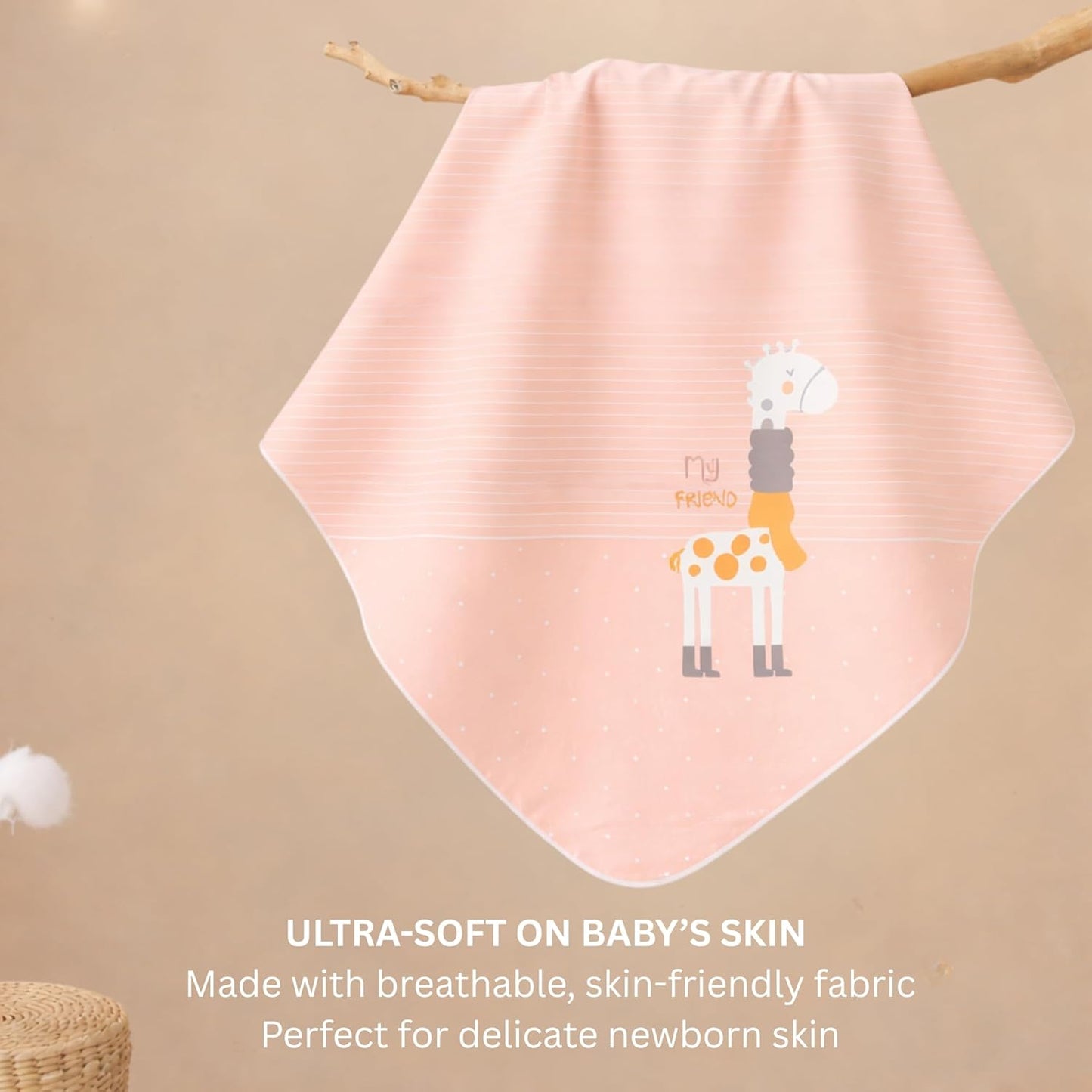 Cotton Baby Blanket - Honey Giraffe