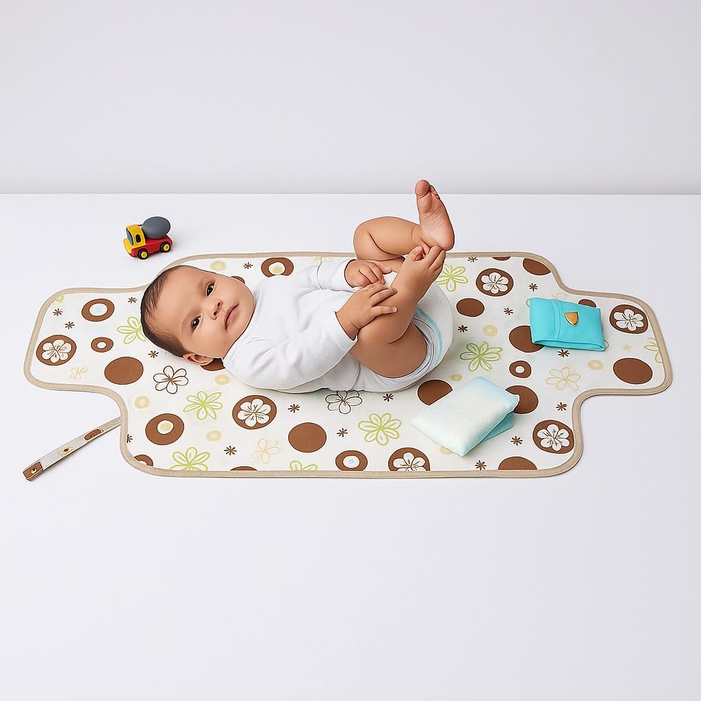 Portable Diaper Changing Mat - Cocoa Blossom