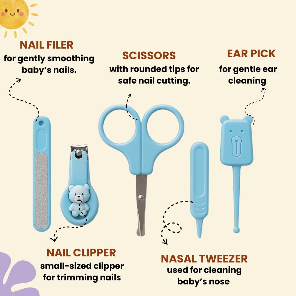 Baby Grooming Kit With Scissors- blue