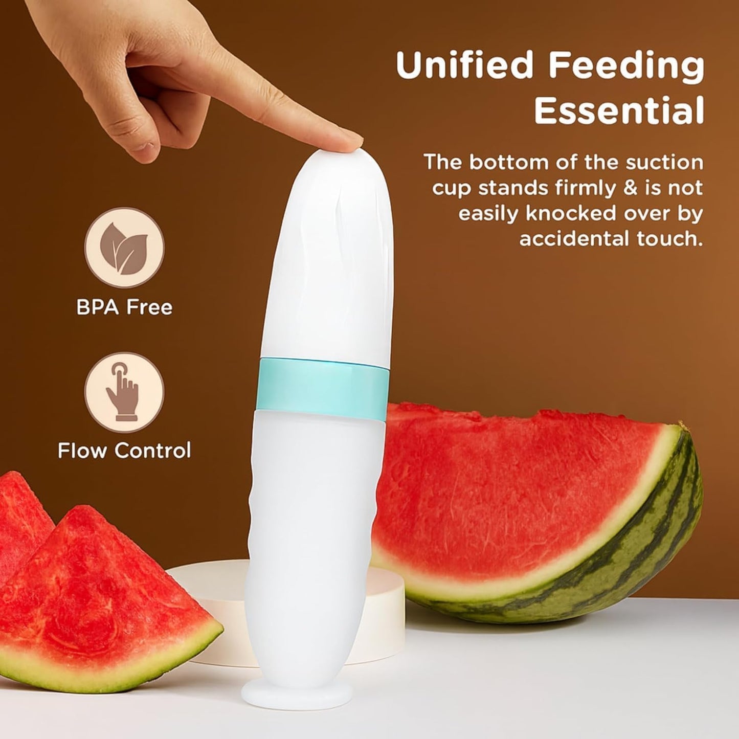 Feeding Bottle With Spoon - blue