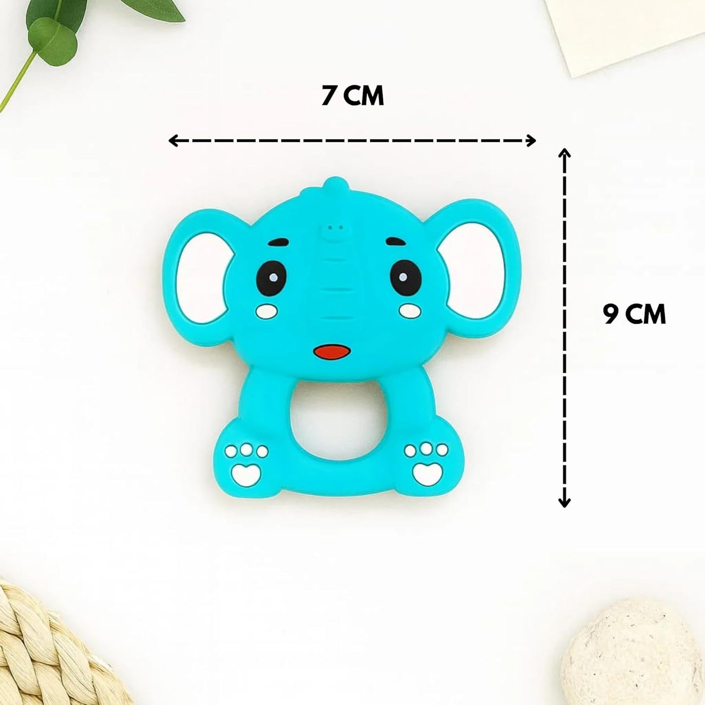 Silicone Cartoon Teether - Elephant (Turquoise)