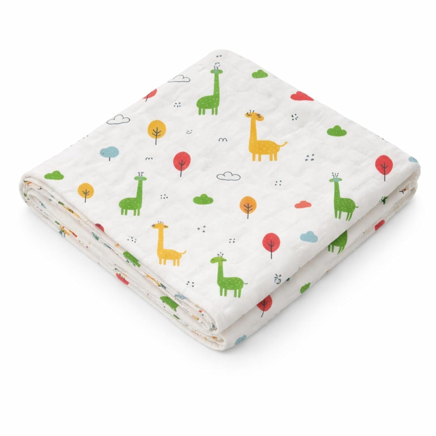 Organic Cotton Muslin Blanket - Giraffe Safari