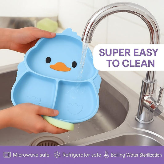 6 pcs Silicone Feeding Sets - Blue Duck
