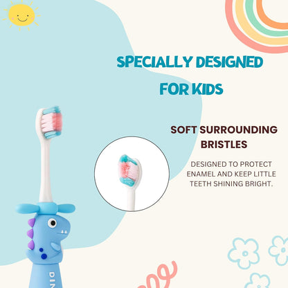 Kids Toothbrush - Blue Twisty Dino