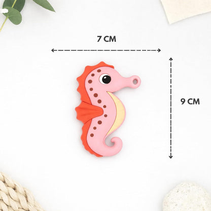 Silicone Cartoon Teether Seahorse (Pink)