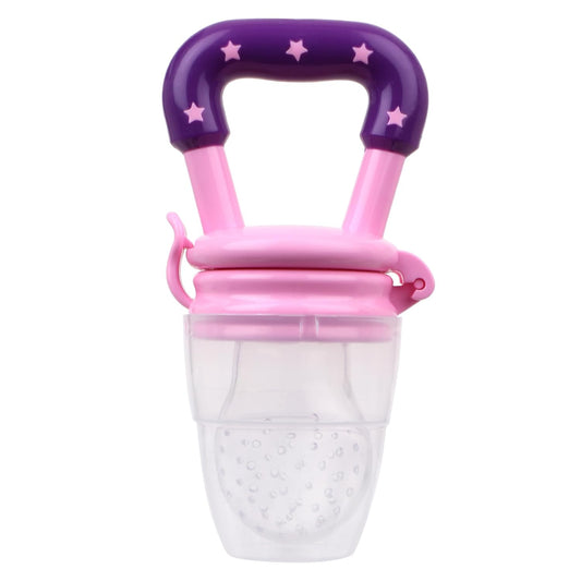 Silicone Fruit Nibbler - Pink Star Handle