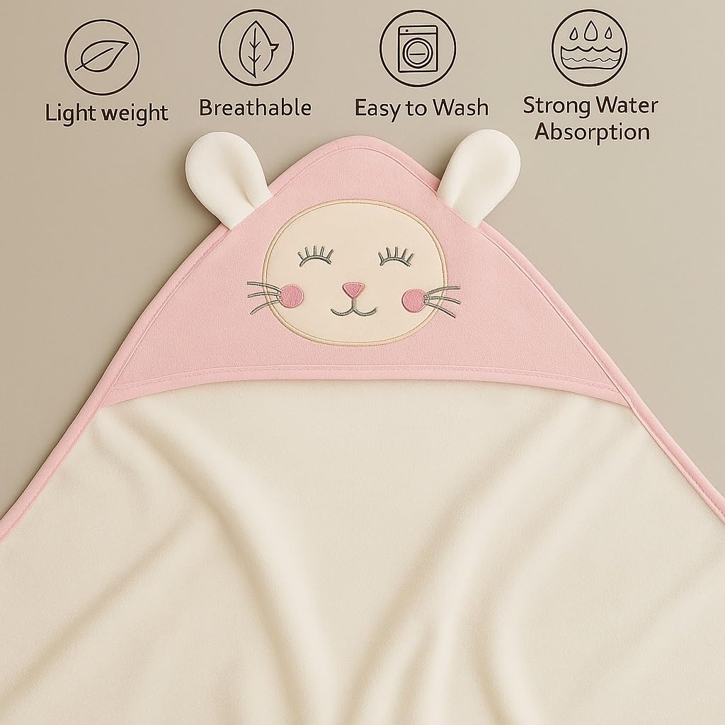 Baby Hooded Towel – Pink Bunny