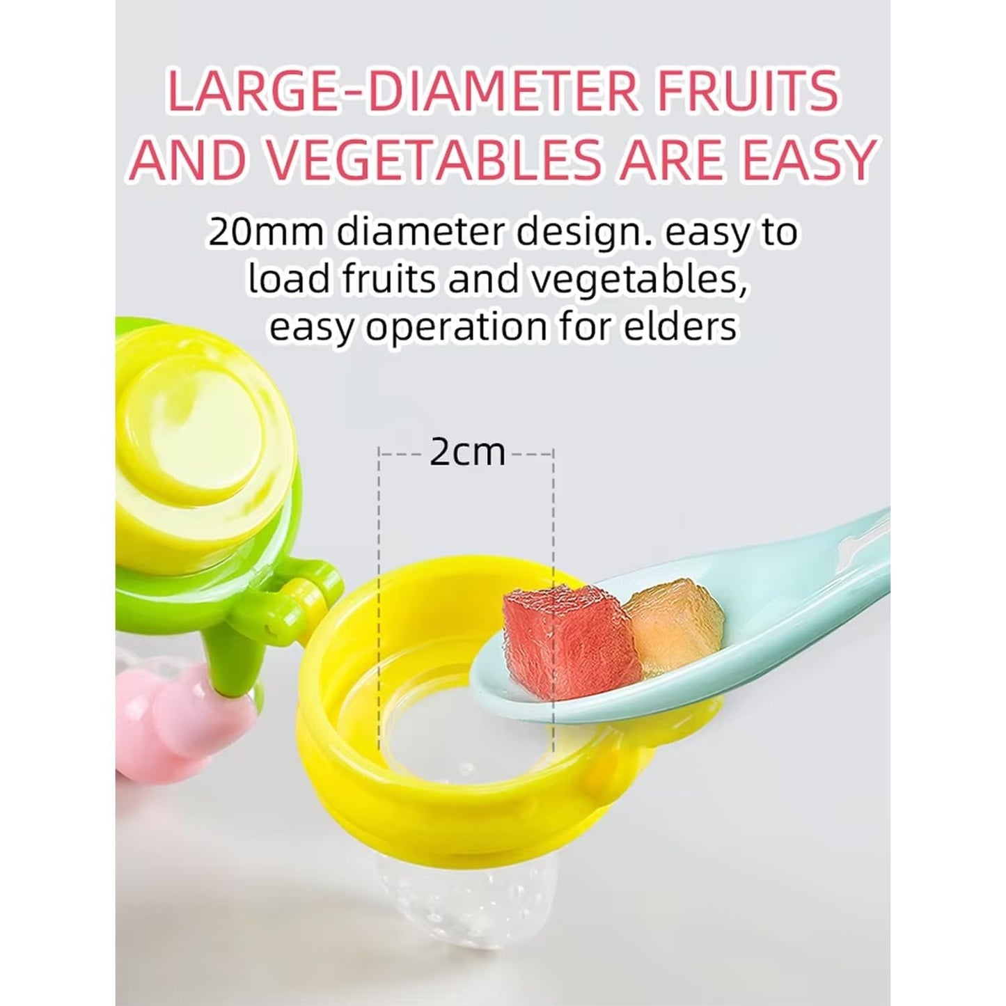 Silicone Fruit Nibbler - Green Bubble Handle
