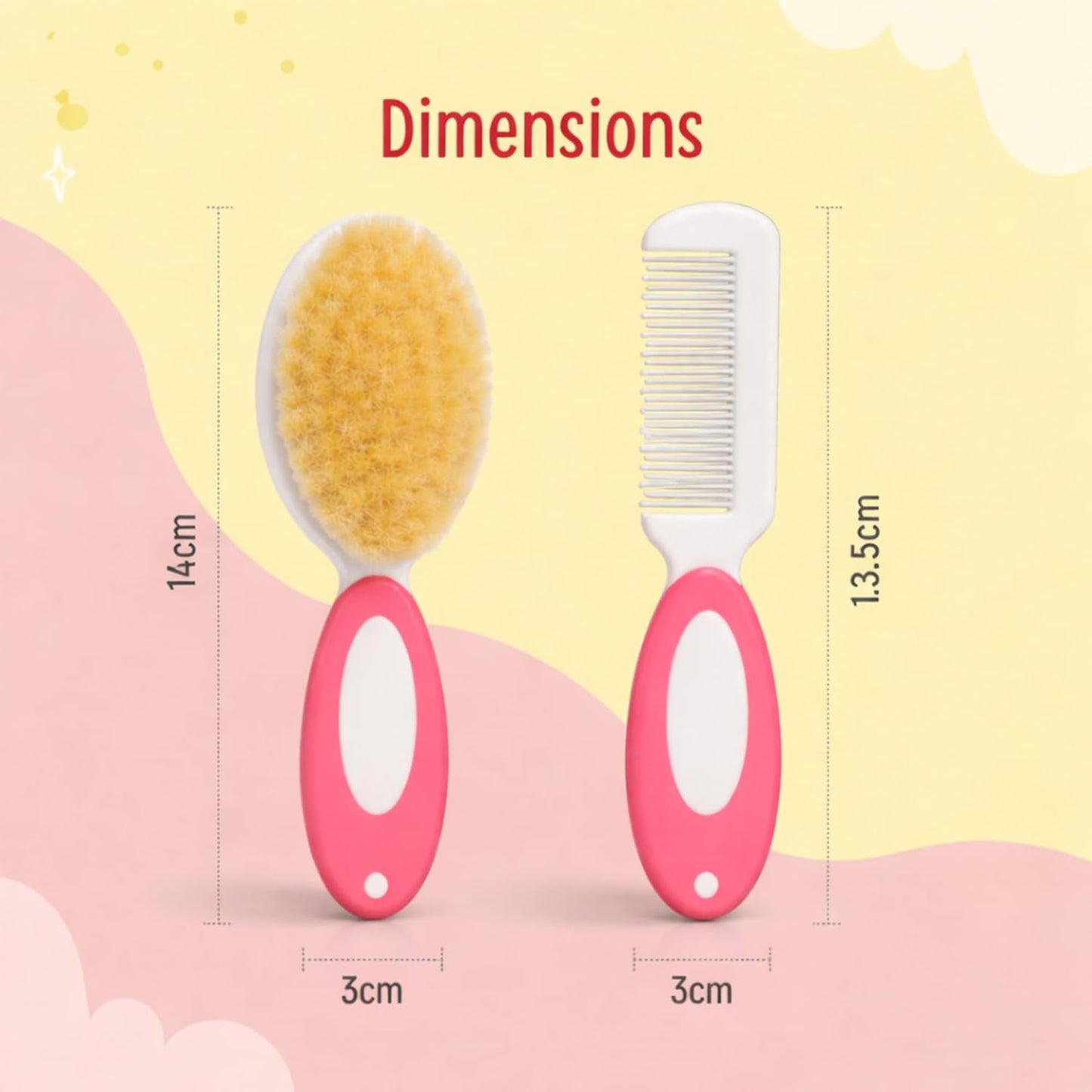 Baby Hair Brush & Comb Set - Pink