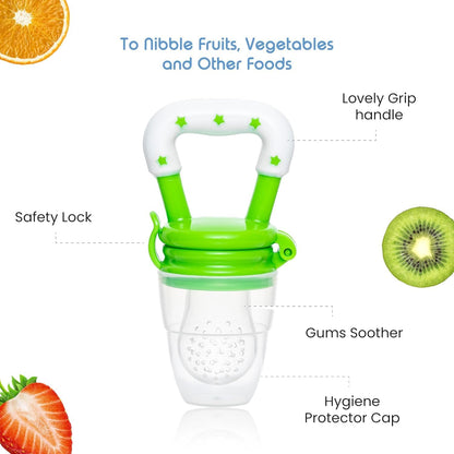 Silicone Fruit Nibbler - Green Star Handle