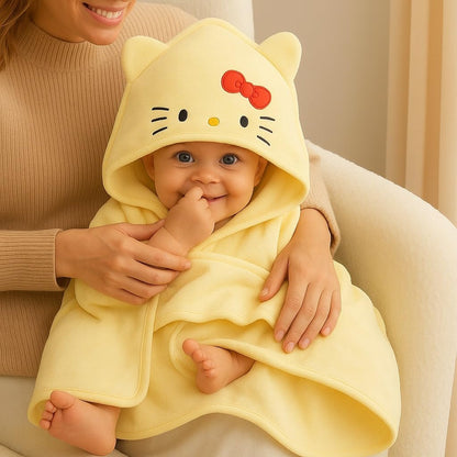 Baby Hooded Towel – Bow Kitty
