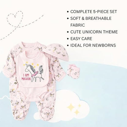 5 pcs Baby Clothing Set - Unicorn Whispers