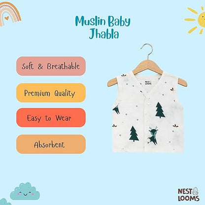 Sleeveless Jhabla With Button - Christmas Wonderland