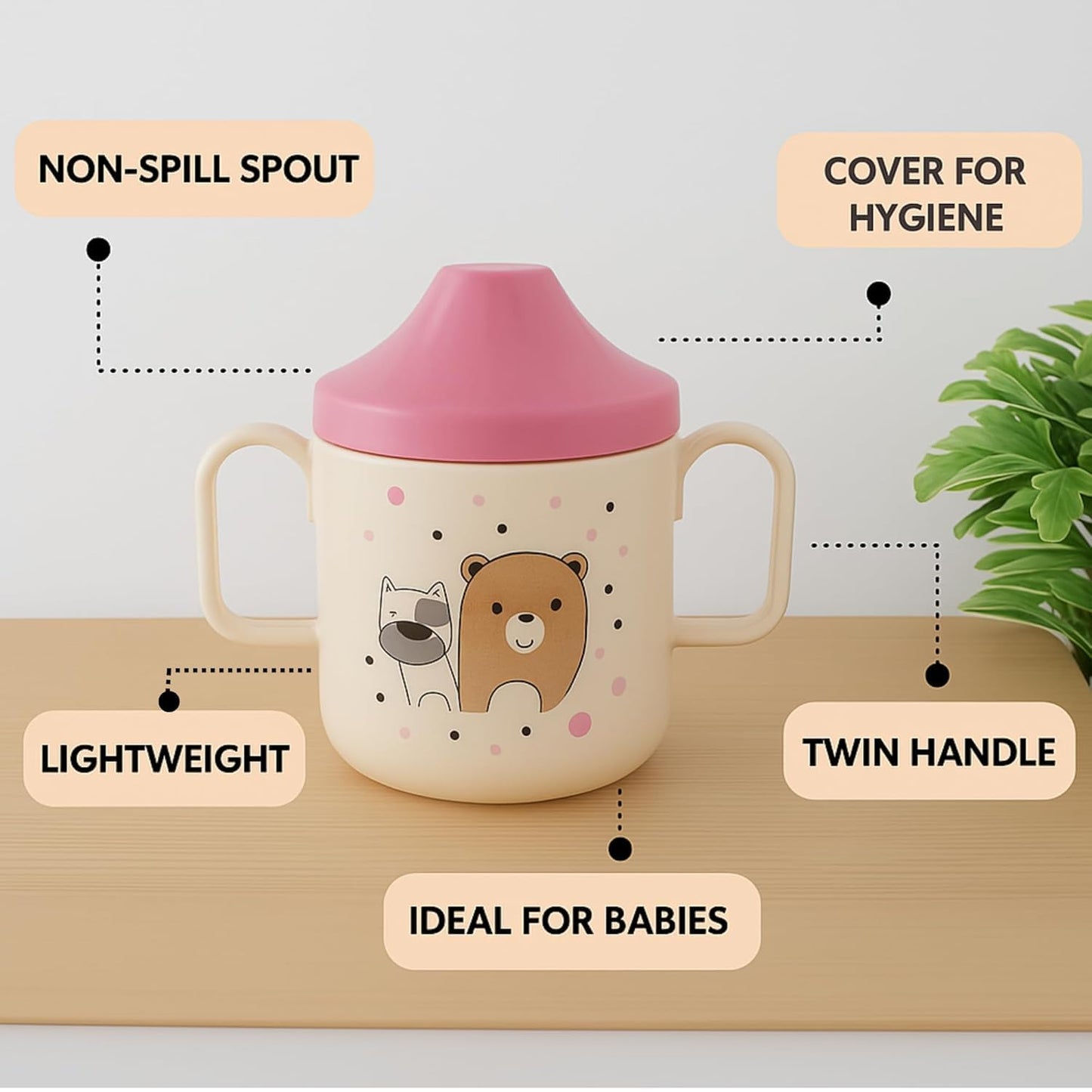 Baby Spout Sipper Cup - Solid (Pink)