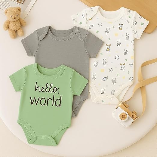 Cotton Baby Onesie - Hello world