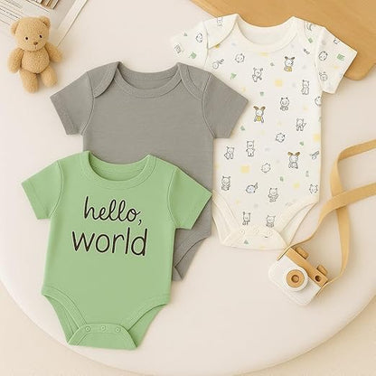 Cotton Baby Onesie - Hello world