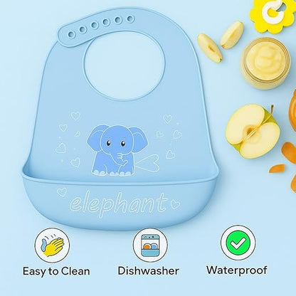 Silicone Feeding Bib - Elephant Buddy