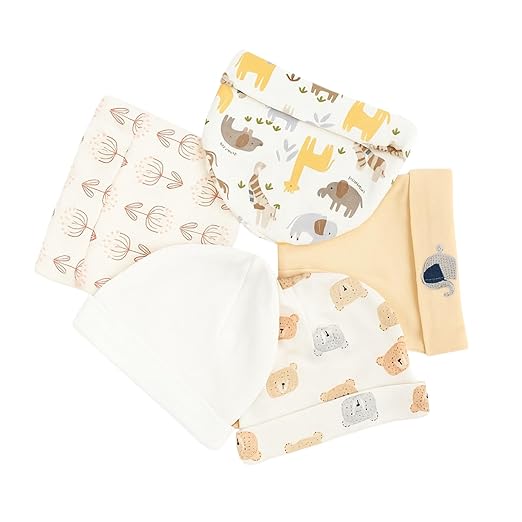 Unisex Baby Beanies Set of 5 - Tiny Elephant