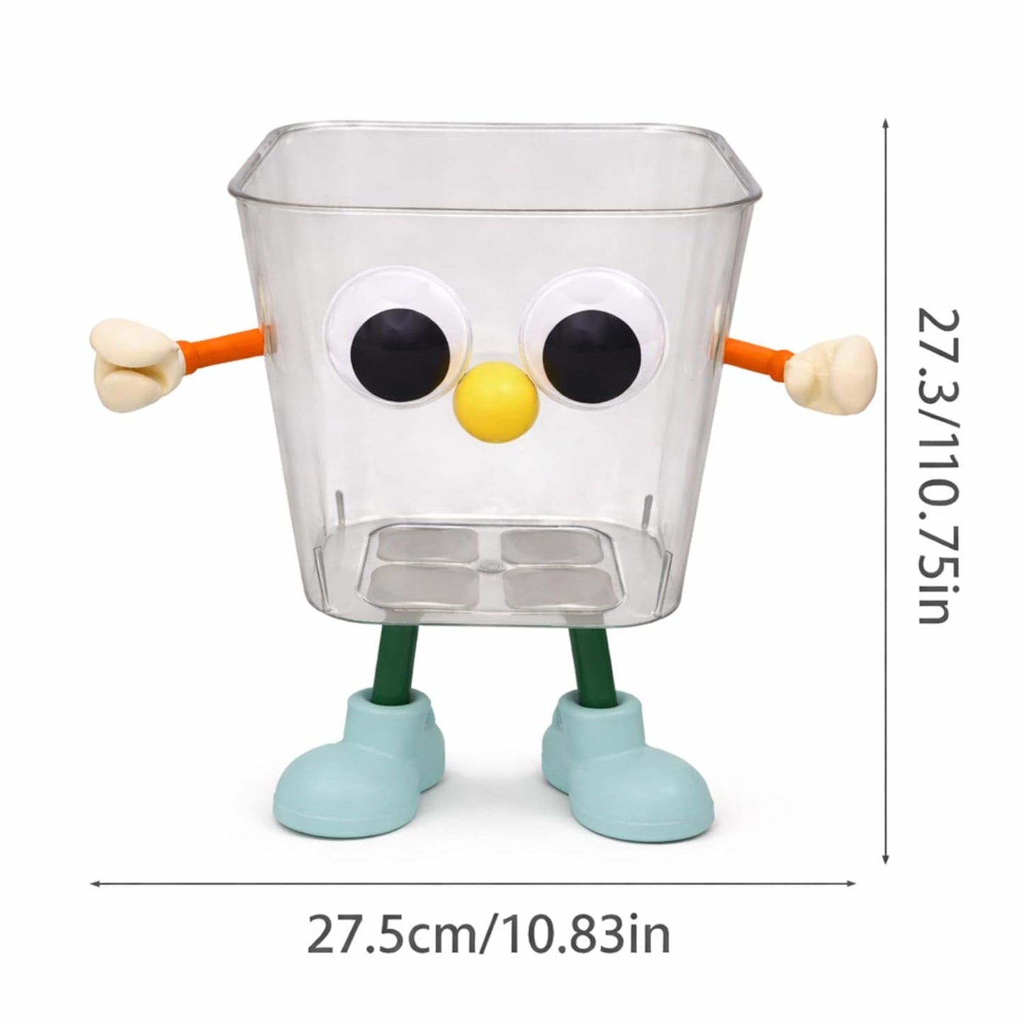 Multipurpose DIY Robot Trash Can - Orange Green