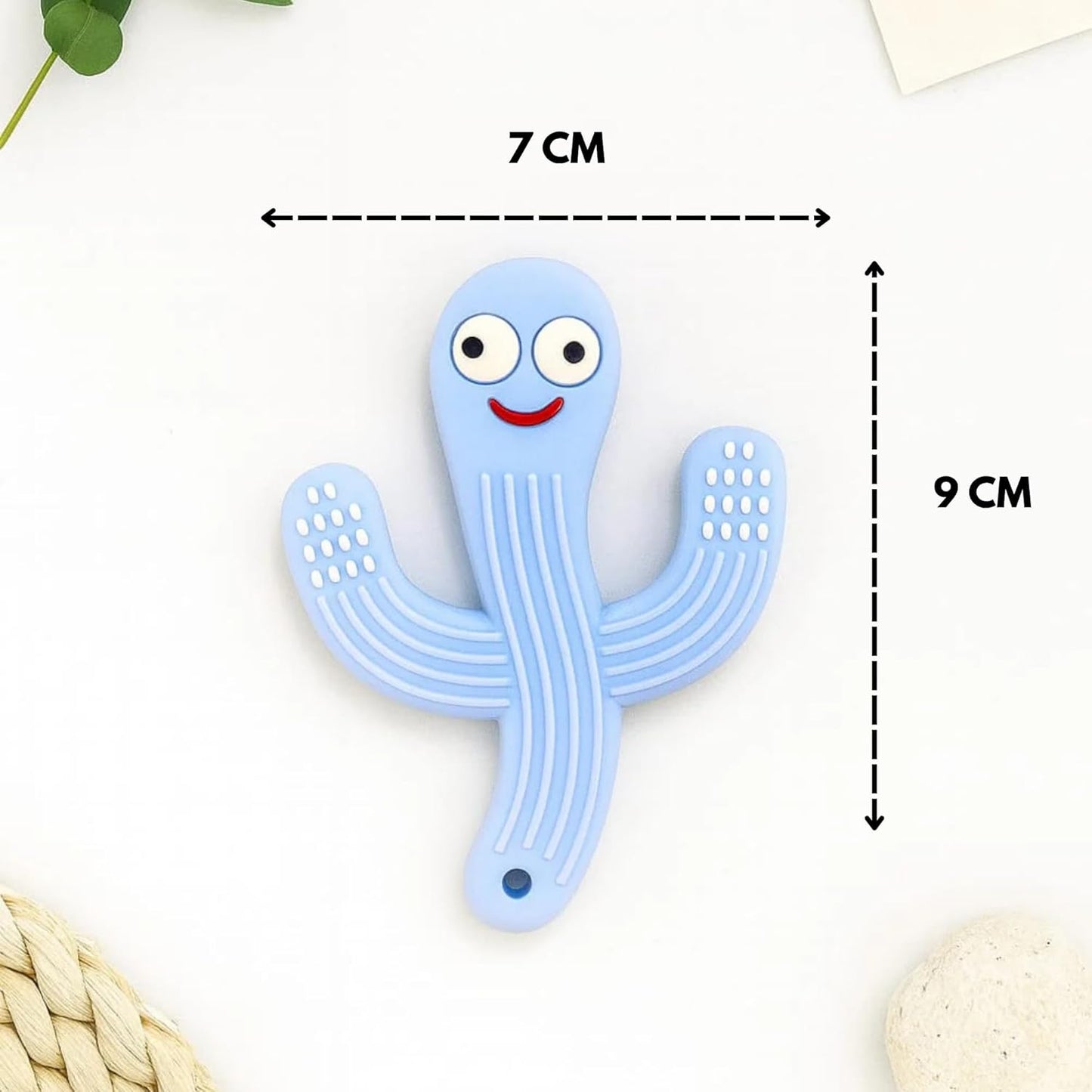 Silicone Cartoon Teether - Cactus (Blue)