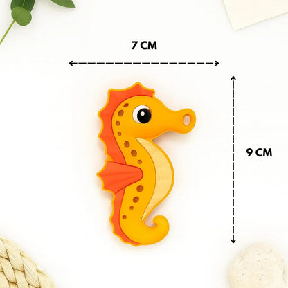 Silicone Cartoon Teether - Seahorse (Orange)