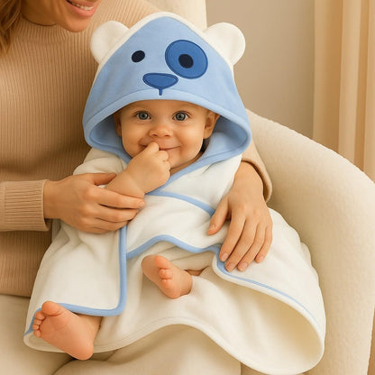 Baby Hooded Towel – Cozy Blue Bear