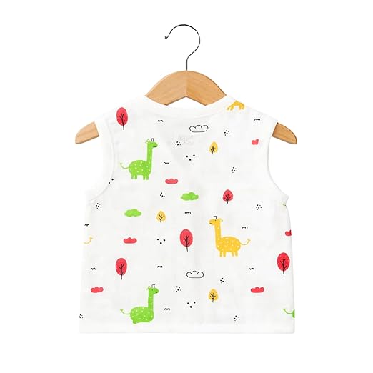 Sleeveless Jhabla With Button - Giraffe Safari