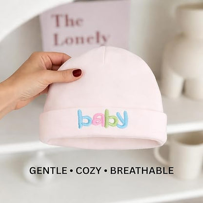 Unisex Baby Beanies Set of 5 - Soft Blush Wonders