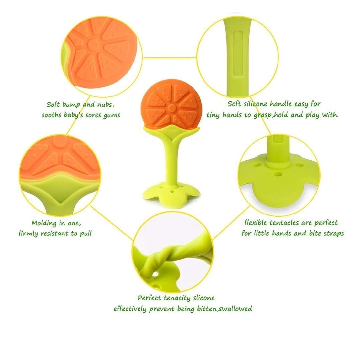 Silicone Fruit Shape Teether - Combo Of 5