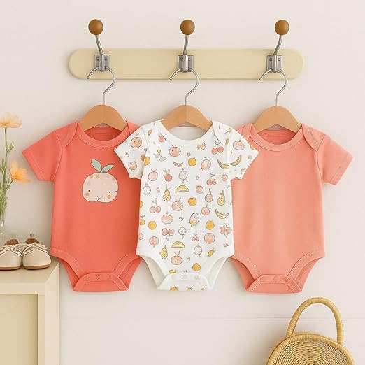 Cotton Baby Onesie - Sweet peach