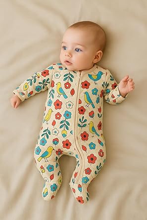 Quilted Sleepsuit - Little Garden