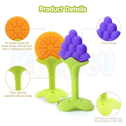 Silicone Fruit Shape Teether - Combo Of 3