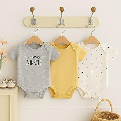 Cotton Baby Onesie - Tiny miracle (grey)