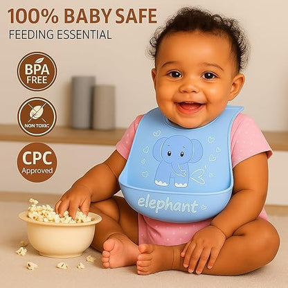 Silicone Feeding Bib - Elephant Buddy