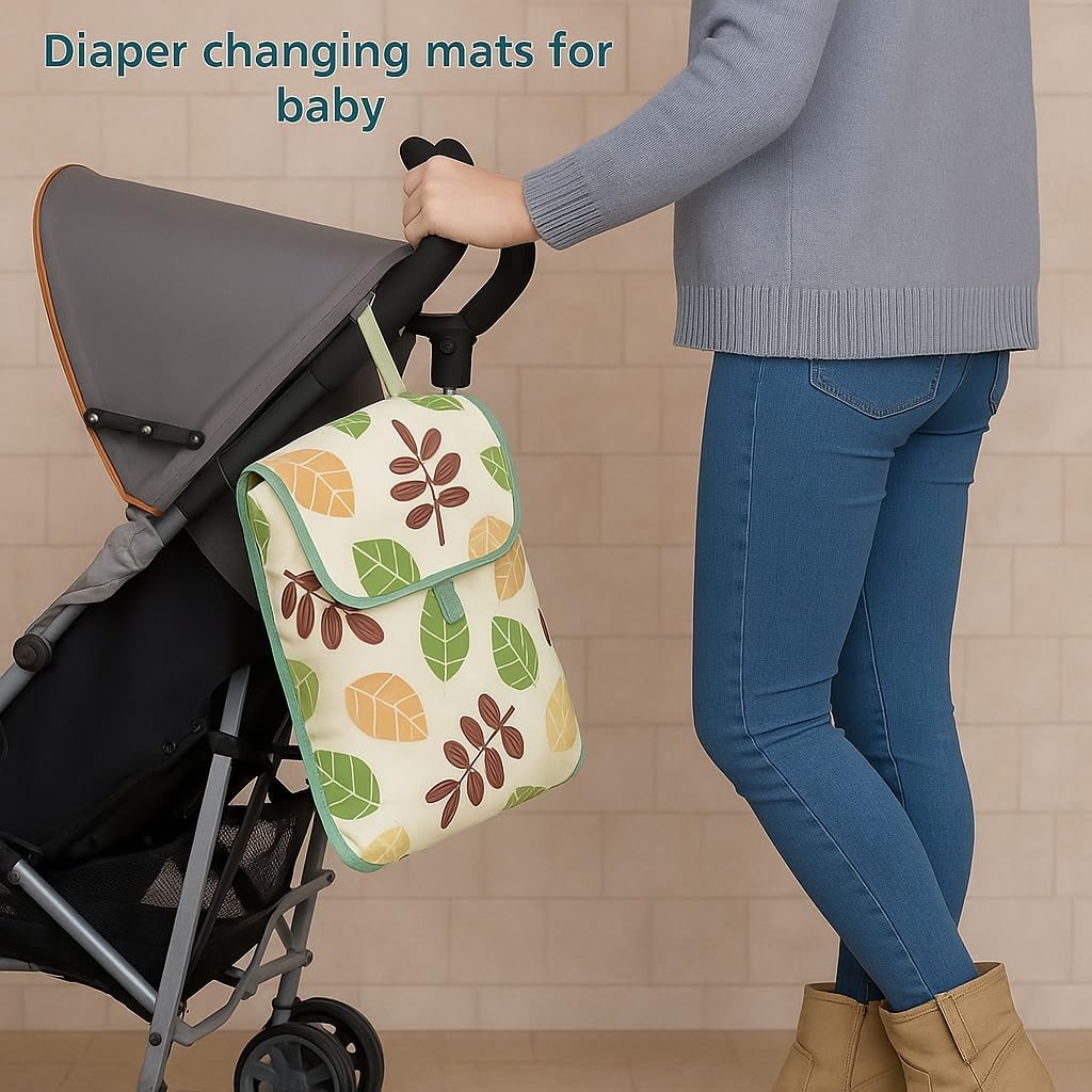 Portable Diaper Changing Mat - Tropical Leaves