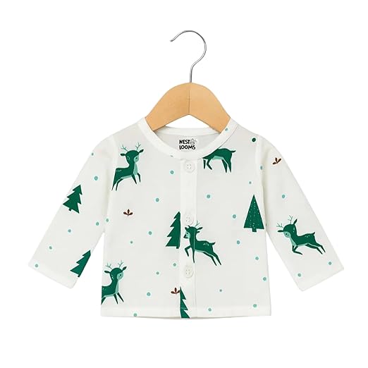 Muslin Full Sleeves Jhabla Set - Organic Cotton Muslin - Christmas Wonderland