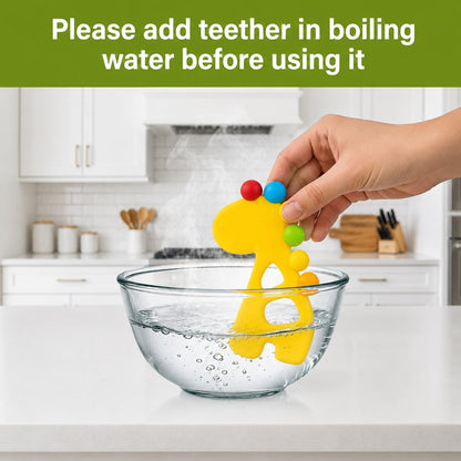 Silicone Rainbow Dino Teether - (Yellow)