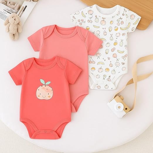 Cotton Baby Onesie - Sweet peach