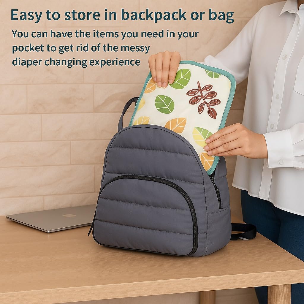 Portable Diaper Changing Mat - Tropical Leaves