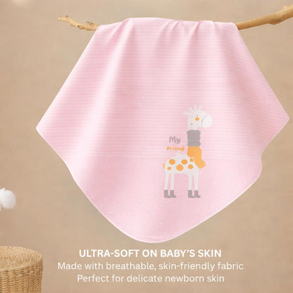 Cotton Baby Blanket - Bubblegum Giraffe
