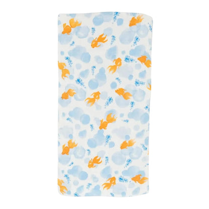 Organic Cotton Burp Cloth - Goldfish Bubbles