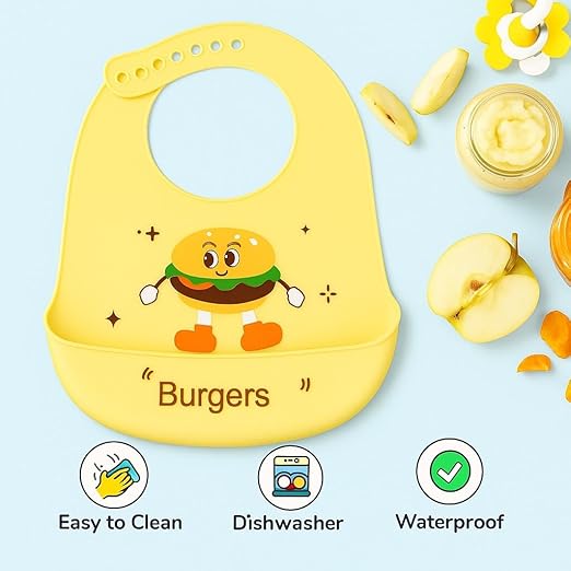 Silicone Feeding Bib - Burger Buddy